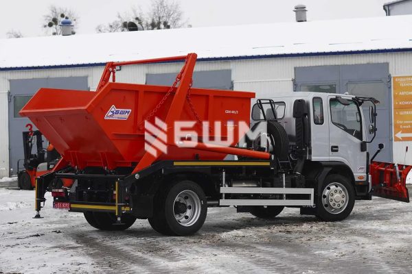 СБМ-401/3 сміттєвоз з портальним завантаженням на шасі JAC N120 і відвалом
