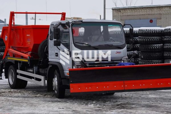 СБМ-401/3 сміттєвоз з портальним завантаженням на шасі JAC N120 і відвалом